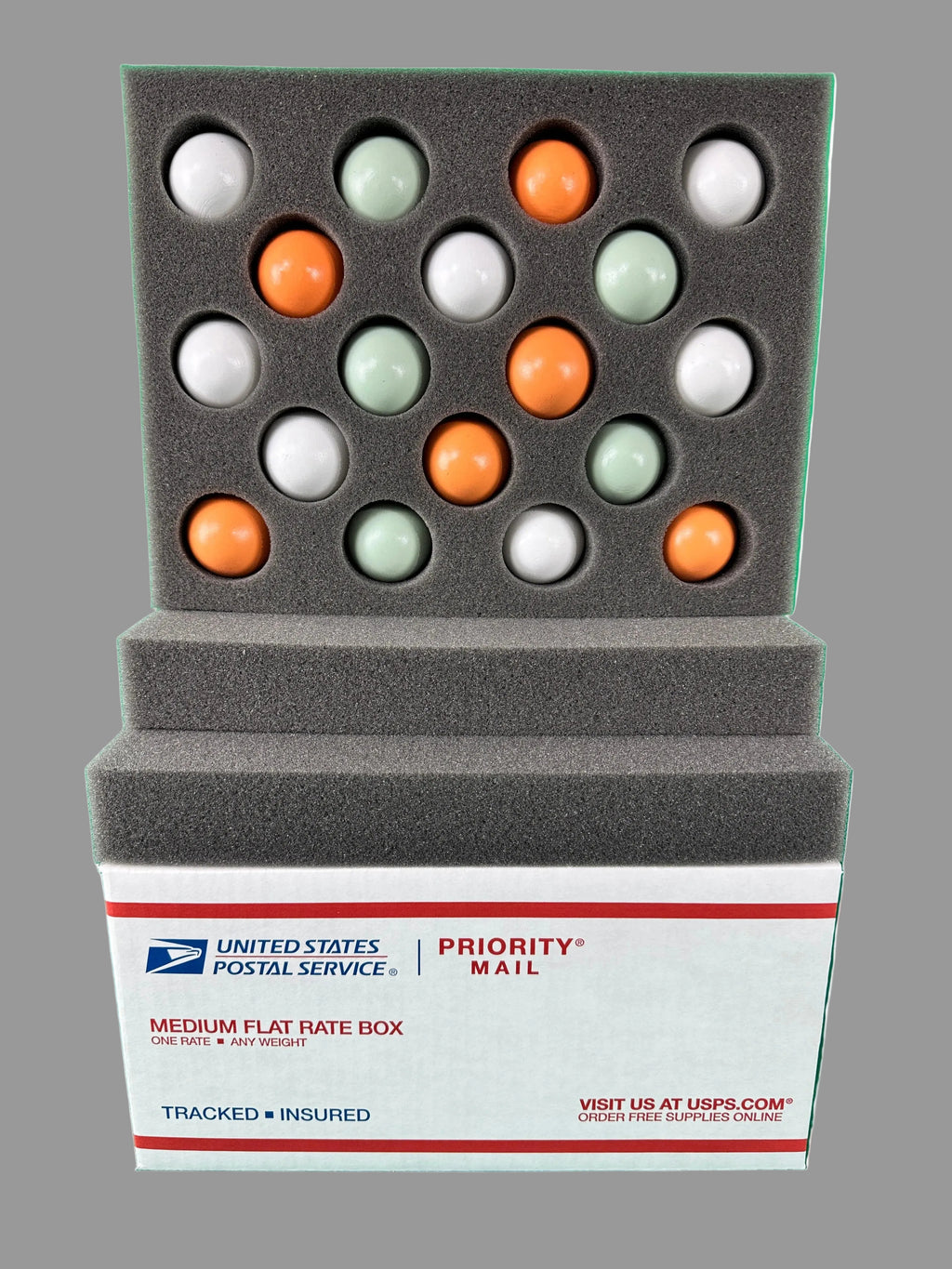 Chicken Single-Stack Egg Shipping Foam Kit with Box – 1.5" Vault Cavities – 18 Egg Capacity – Egg Armor FRM 11x8.5