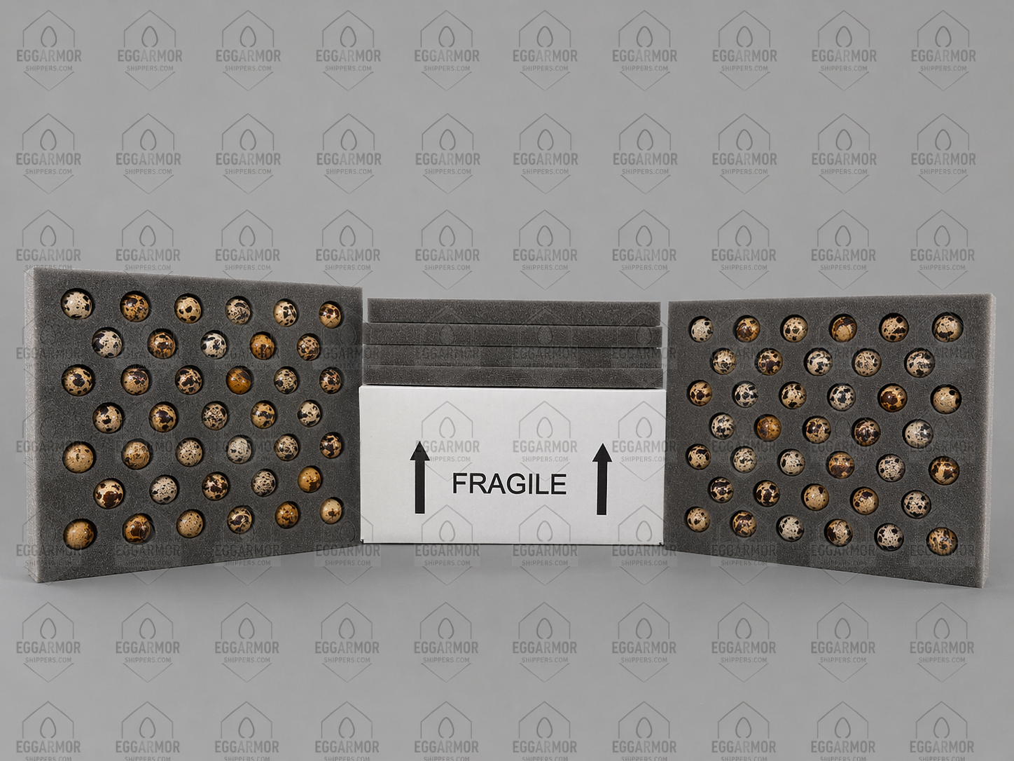 Quail Double-Stack Egg Shipping Foam Kit with Box – 7/8" Vault Cavities – 78 Egg Capacity – Egg Armor FRM 11x8.5
